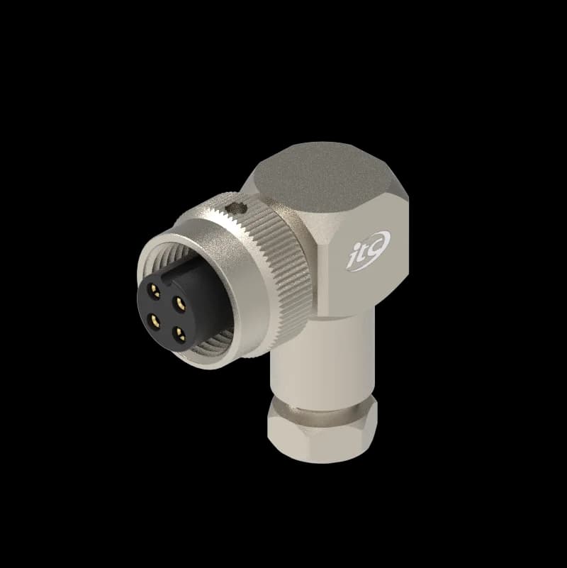 Conector cabo M12 1 Amper fêmea 90 grau