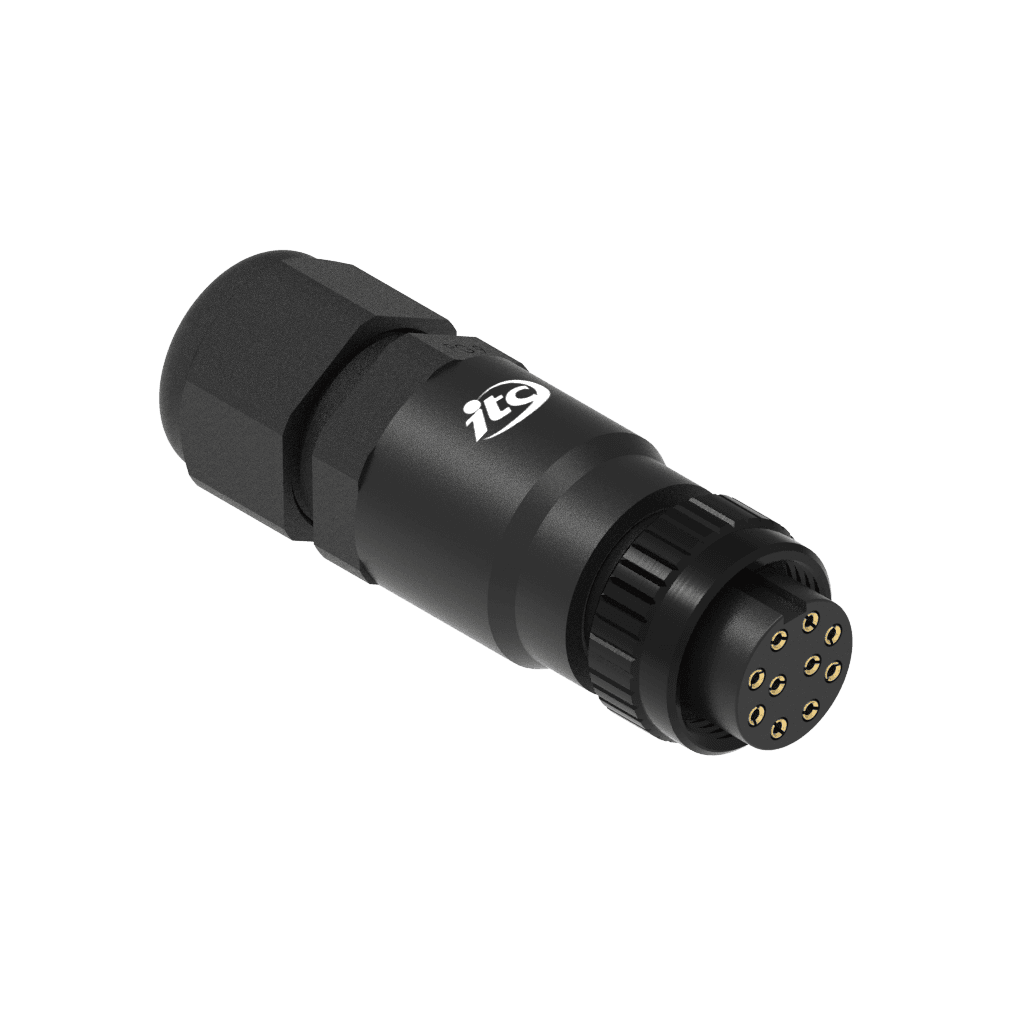 Conector plástico M16 fêmea para cabo IP67 3 amperes PG9