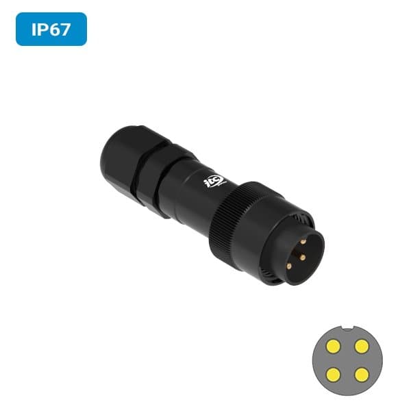 Conector circular M16 macho IP67 10 amperes