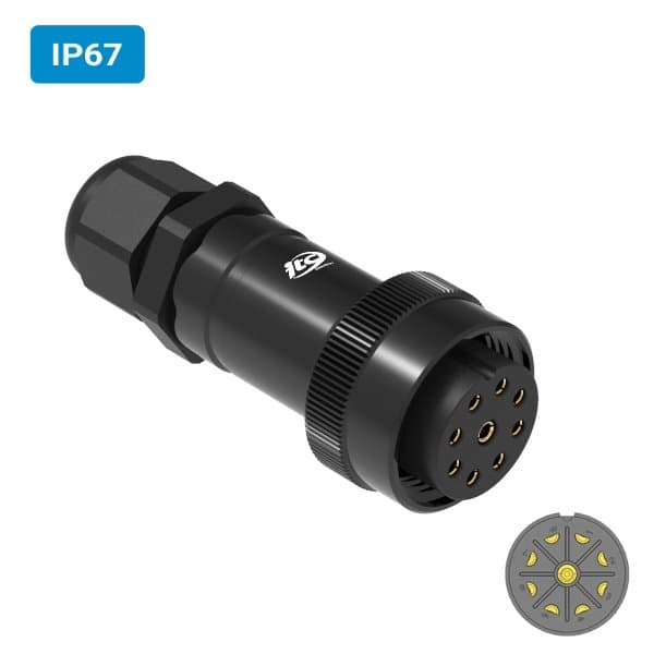 Conector M24 fêmea para cabo IP67
