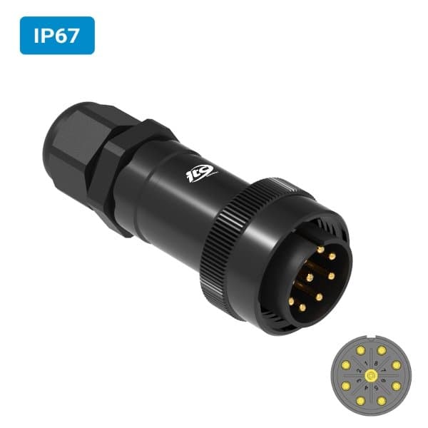 Conector M24 macho para cabo IP67
