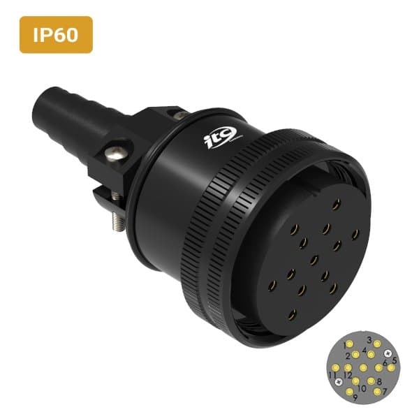 Conector M42 fêmea para cabo IP60 20 amperes